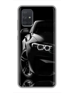 Чохол для Samsung Galaxy A71 (A715) з картинкою «Чорна BMW — профіль»