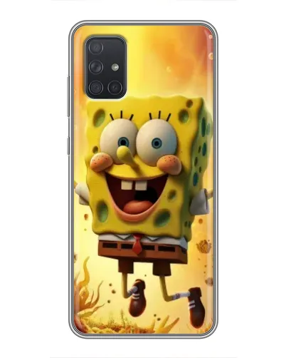 Чехол для Samsung Galaxy A71 (A715) с картинкой «Губка Боб прыгает»