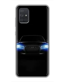 Чехол для Samsung Galaxy A71 (A715) с картинкой «Audi в неоне»