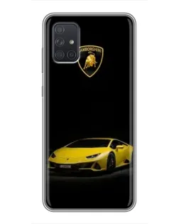 Чехол для Samsung Galaxy A71 (A715) с картинкой «Lamborghini желтый акцент»
