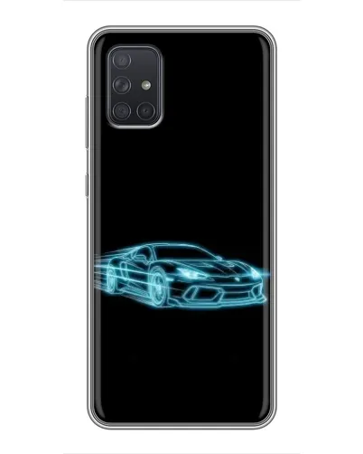 Чехол для Samsung Galaxy A71 (A715) с картинкой «Неоновый контур Lamborghini»