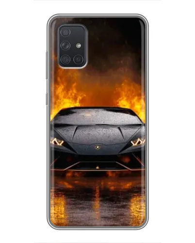 Чехол для Samsung Galaxy A71 (A715) с картинкой «Lamborghini в огне»