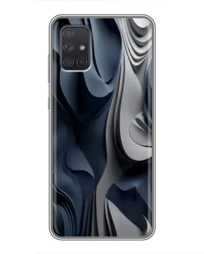Чехол для Samsung Galaxy A71 (A715) с картинкой «Объемные синие складки»
