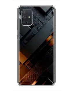 Чехол для Samsung Galaxy A71 (A715) с картинкой «Черные геометрические блоки»