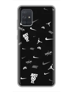 Чохол для Samsung Galaxy A72 з картинкою «Nike Black Pattern»