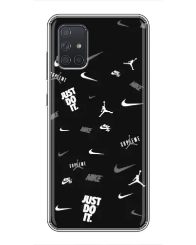 Чохол для Samsung Galaxy A72 з картинкою «Nike Black Pattern»
