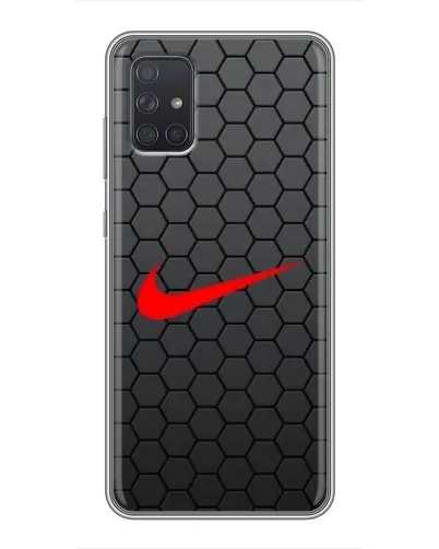 Чехол для Samsung Galaxy A72 с картинкой «Nike — карбоновая сетка»