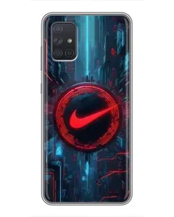 Чехол для Samsung Galaxy A72 с картинкой «Техногенный стиль Nike»