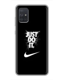 Чехол для Samsung Galaxy A72 с картинкой «Текстовый принт Nike»