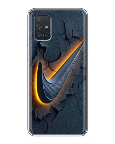 Чехол для Samsung Galaxy A72 с картинкой «Объемный логотип Найк»