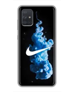 Чехол для Samsung Galaxy A72 с картинкой «Nike и синий дым»