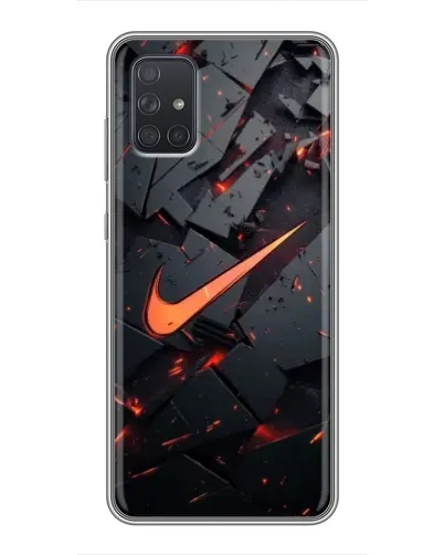 Чехол для Samsung Galaxy A72 с картинкой «Nike — эффект разломов»