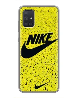Чехол для Samsung Galaxy A72 с картинкой «Желтый текстурный Nike»