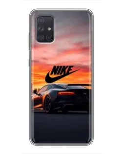 Чехол для Samsung Galaxy A72 с картинкой «Nike и суперкар»
