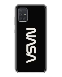 Чехол для Samsung Galaxy A72 с картинкой «NASA — вертикальный логотип»