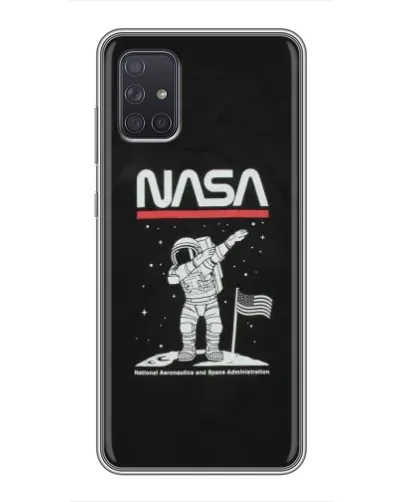 Чехол для Samsung Galaxy A72 с картинкой «NASA — шагаем по Луне»