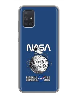 Чехол для Samsung Galaxy A72 с картинкой «NASA — лунная миссия»