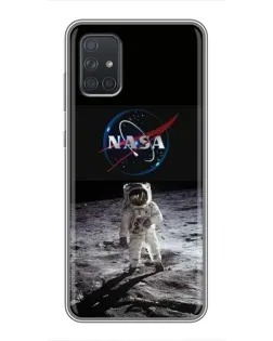 Чехол для Samsung Galaxy A72 с картинкой «Астронавт на Луне»