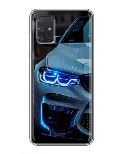 Чохол для Samsung Galaxy A72 з картинкою «Погляд BMW з синіми фарами»