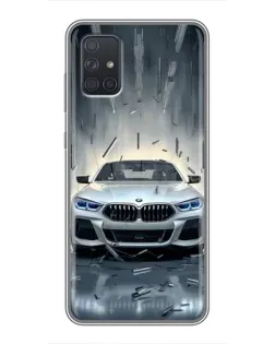 Чохол для Samsung Galaxy A72 з картинкою «BMW у світлі фар»