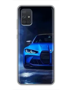 Чохол для Samsung Galaxy A72 з картинкою «Блакитна BMW M4»