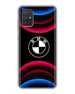Чохол для Samsung Galaxy A72 з картинкою «Логотип BMW та неонові дуги»