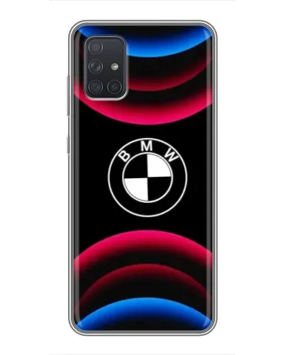 Чохол для Samsung Galaxy A72 з картинкою «Логотип BMW та неонові дуги»