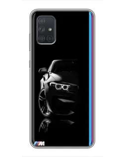 Чохол для Samsung Galaxy A72 з картинкою «Силует BMW в темряві»