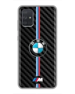 Чохол для Samsung Galaxy A72 з картинкою «Емблема BMW та карбон»