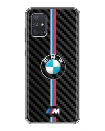 Чохол для Samsung Galaxy A72 з картинкою «Емблема BMW та карбон»
