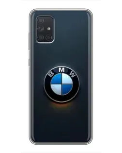 Чохол для Samsung Galaxy A72 з картинкою «Логотип BMW — мінімалізм»