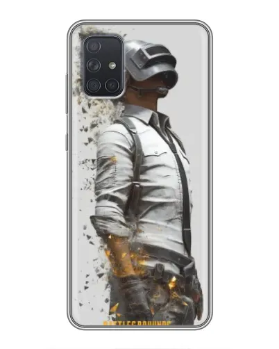 Чехол для Samsung Galaxy A72 с картинкой «PUBG — боец в пыли»