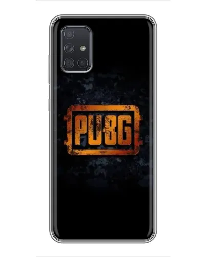 Чехол для Samsung Galaxy A72 с картинкой «PUBG — золотой логотип»