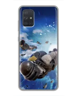 Чехол для Samsung Galaxy A72 с картинкой «Десант PUBG — прыжок» Чехол для Samsung Galaxy A72 с картинкой «Десант PUBG — прыжок»