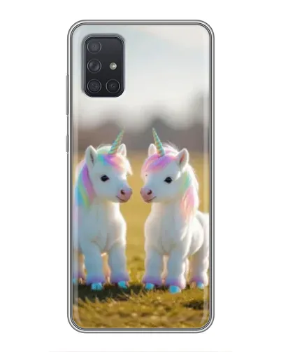 Чехол для Samsung Galaxy A72 с картинкой «Пара единорогов» Чехол для Samsung Galaxy A72 с картинкой «Пара единорогов»