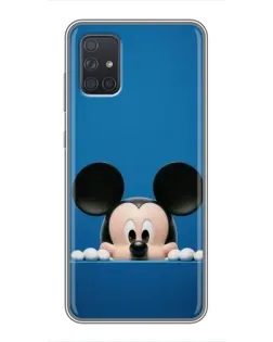 Чехол для Samsung Galaxy A72 с картинкой «Микки выглядывает»
