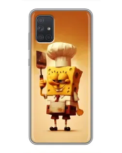 Чехол для Samsung Galaxy A72 с картинкой «Губка Боб повар»