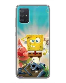 Чехол для Samsung Galaxy A72 с картинкой «Спанч Боб победитель»