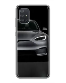 Чехол для Samsung Galaxy A72 с картинкой «Tesla Model S Look»
