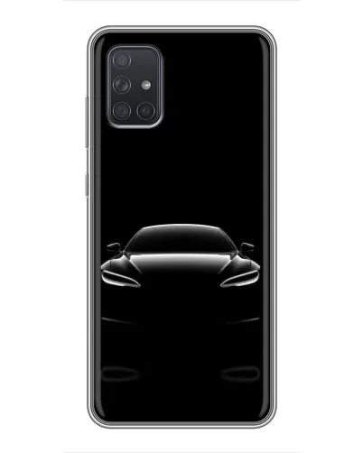 Чохол для Samsung Galaxy A72 з картинкою «Силует Tesla Night»