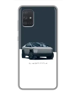 Чохол для Samsung Galaxy A72 з картинкою «Сріблястий Cybertruck Tesla»