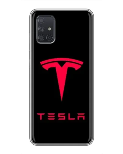 Чохол для Samsung Galaxy A72 з картинкою «Tesla Red Logo»