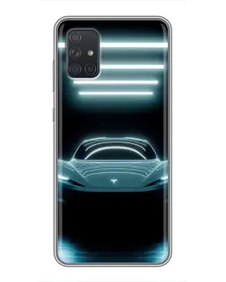 Чохол для Samsung Galaxy A72 з картинкою «Tesla в неоні»