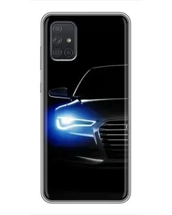 Чохол для Samsung Galaxy A72 з картинкою «Неоновий погляд Audi»