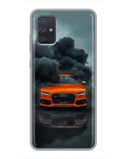 Чохол для Samsung Galaxy A72 з картинкою «Audi у хмарах диму»