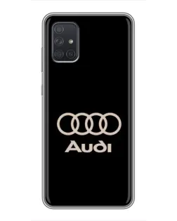 Чохол для Samsung Galaxy A72 з картинкою «Audi — золотий логотип»