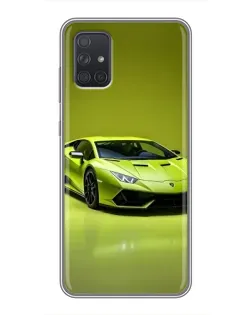 Чохол для Samsung Galaxy A72 з картинкою «Салатовий Lamborghini Huracan»