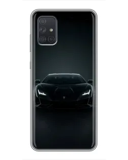 Чохол для Samsung Galaxy A72 з картинкою «Чорний Lamborghini Aventador»