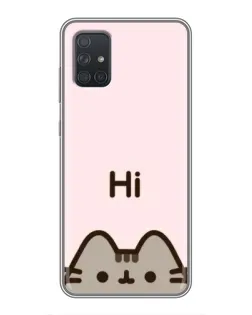 Чехол для Samsung Galaxy A72 с картинкой «Пушин говорит Hi»