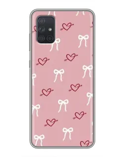 Чохол для Samsung Galaxy A72 з картинкою «Серця та банти»